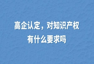 高新企业认定，对知识产权有什么要求吗？